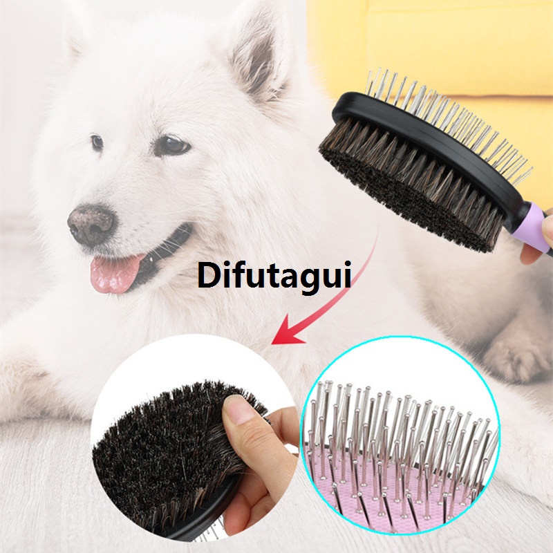 Difutagui Dog Brush Massage Cat Combs Double Sided Dog Grooming Brush Stainless New style Steel Combs for Pet Hair Remover Cleaning Pet Products