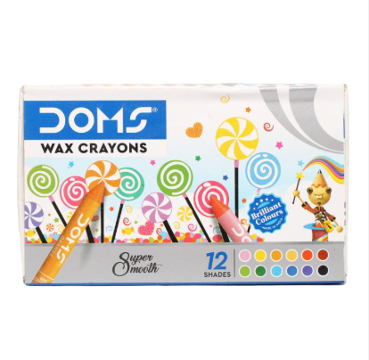 Doms Multicolor Non-Toxic Wax Crayons Set of 12 | Smooth Coloring Crayons for Kids Drawing & Art