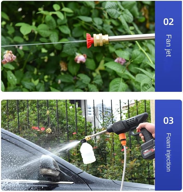 10 Cell High Pressure Washer, Car Washing Machine, Cordless Portable Electric Water High Pressure Washer Gun, Used for Floor Cleaning of Car Washes and Garden Watering