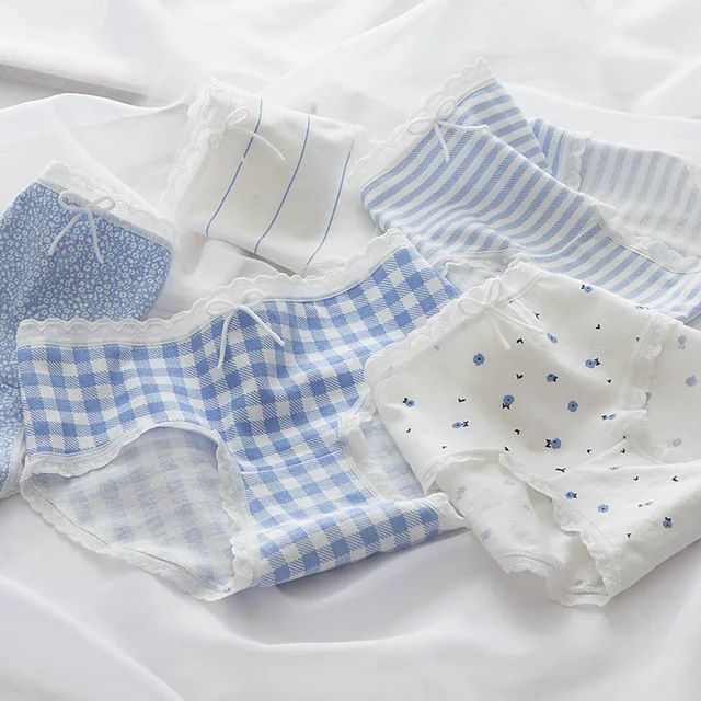 Panties for Woman Underwear Cotton Breathable Soft Lingerie Female Briefs Girls Cute Solid Color Underpants 3 Pcs/set