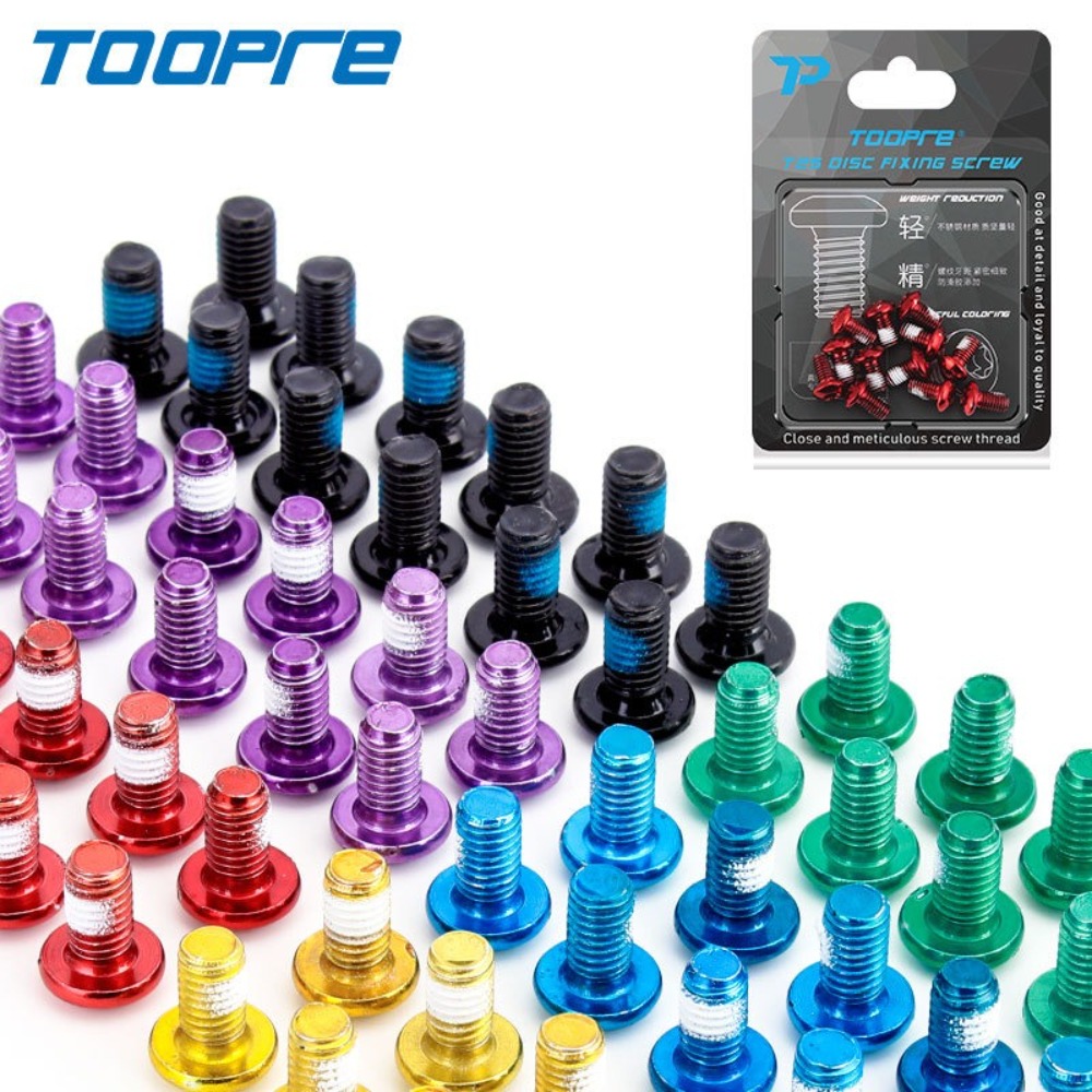 12Pcs New TOOPRE Bike Disc Rotor Screws M5*10 Stainless Steel Bicycle Disc Brake Screws T25 MTB Bike Bicycle Disc Brake Rotor Bolt for Road Riding Travel