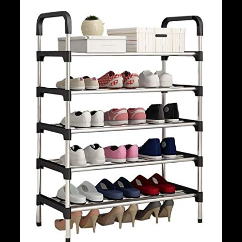 5 Layers Stainless Steel Foldable Shoe Rack Size 60 cm x 30 cm x 95 cm