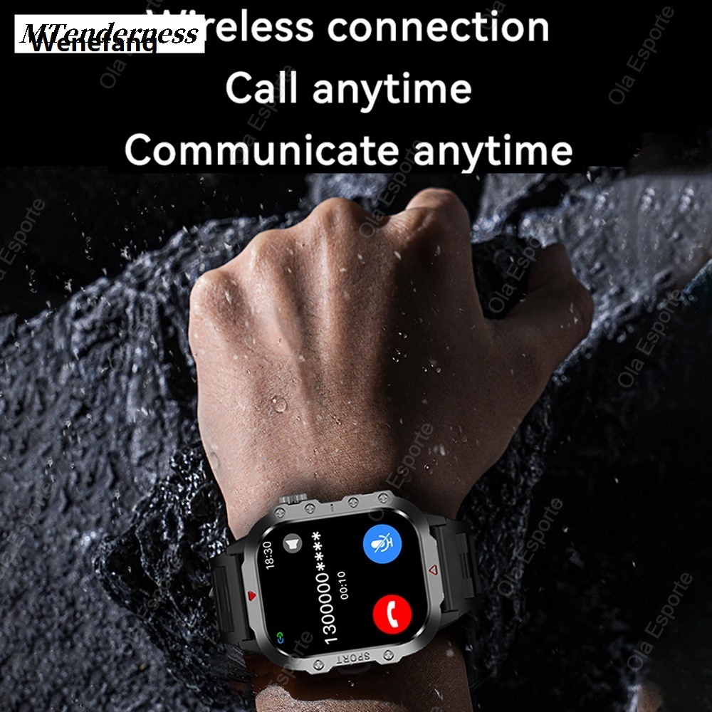 Wenefang MTenderness Smart Outdoor LED Sports Sound Watch Smart for Xiaomi Mi 2.01 Screen Original 2025 Blood Oxygen Bluetooth Watch Men's Multi Flashlight Watch 2024
