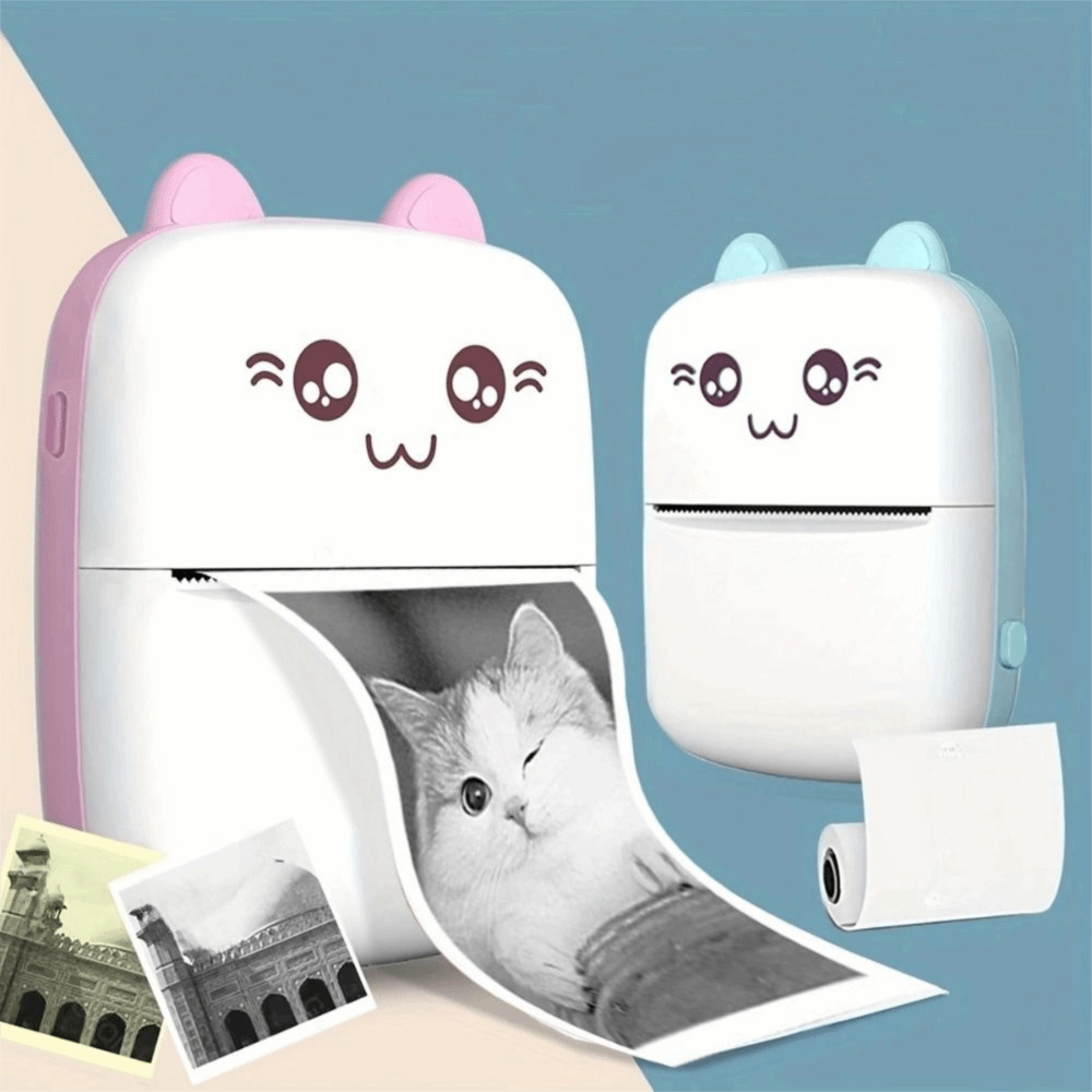 Paperang Printer Portable Thermal Printer Lightweight Mini Wireless Bluetooth Printer Cat Shaped Pocket Thermal Label Printer Pocket Inkless Printing