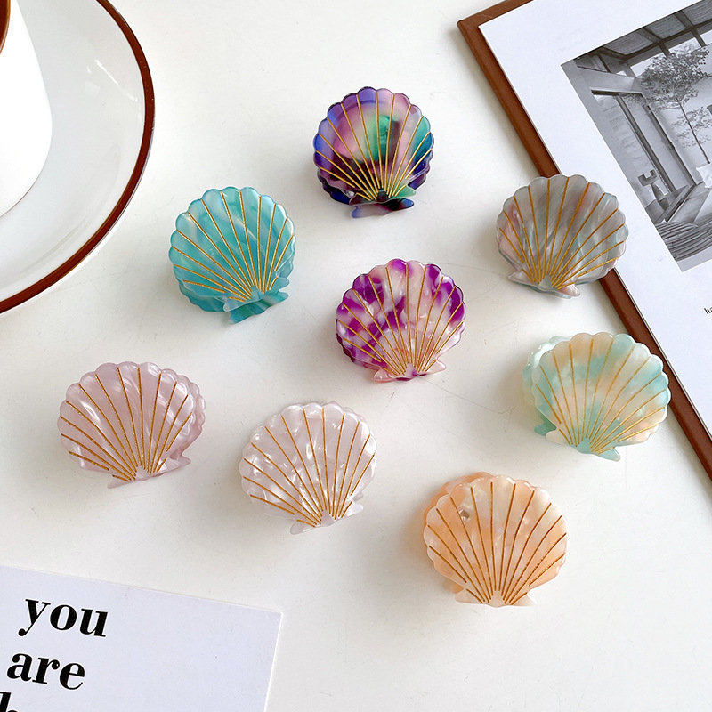 Core of the cute hairpin edge clip acetate shell grapple medium 4cm Korean sweet girly style back of the head hair accessory