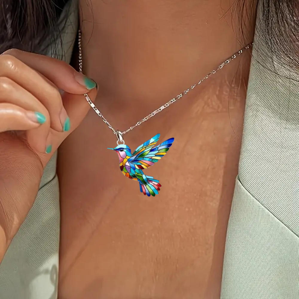 Hummingbird Jewelry Set Acrylic Earrings Exquisite 3 Pcs Set Necklace for Women Special Occasion Celebration