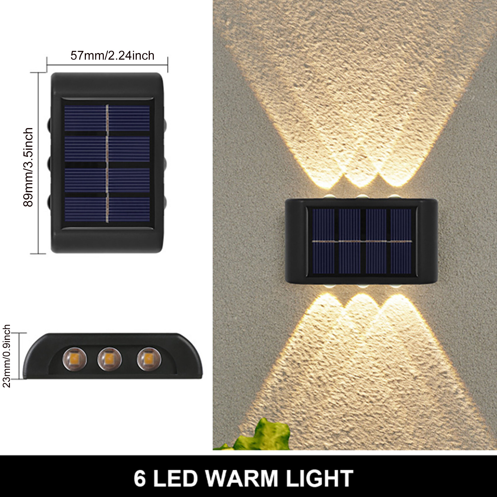 6 LED Solar Light Outdoor Lighting Garden Wall Lamp -1Pc 56 / 255