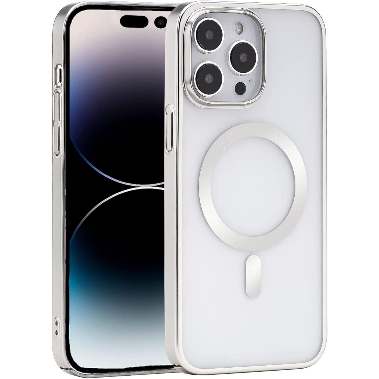 iPhone 12 Pro Max Transparent Magsafe Magnetic Wireless Charging Case- Black, Navy Blue, White