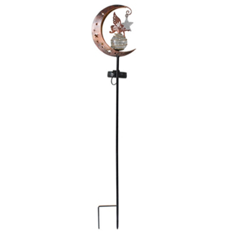 ARELENE Solar Outdoor Decor, Moon Spirit Glass Ball & , Waterproof Warm LED Light Decor Pathway Patio