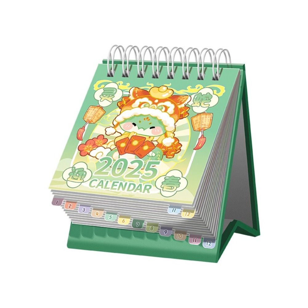 Chinese Style With Lucky Wheel Snake Year Calendar Portable Creative 2025 Calendar Daily Monthly Planner Schedule Office