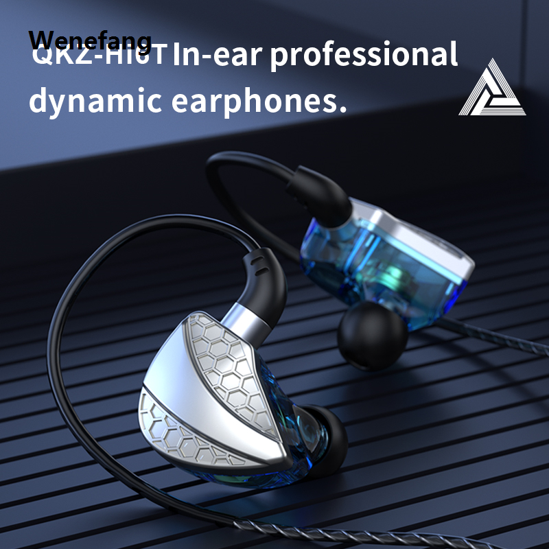 Wenefang QKZ Hi6T 11mm Dynamic drive In-Ear Earphone With Box Game Headset HIFI Bass Noise Cancelling IEM Earbuds With Mic
