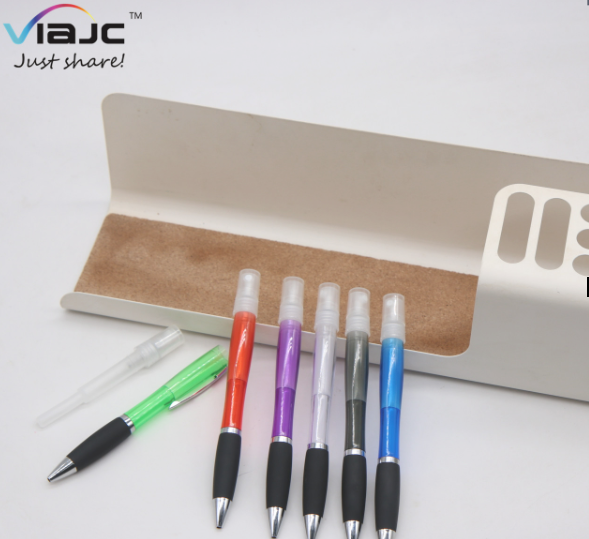 Multi-Function Ballpoint Pen with Built-in Hand Sanitizer & Perfume Mist Spray | Refillable 2-in-1 Writing & Hygiene Tool with Comfortable Rubber Grip | Compact, Travel-Friendly Pen in Assorted Colors for On-the-Go Use