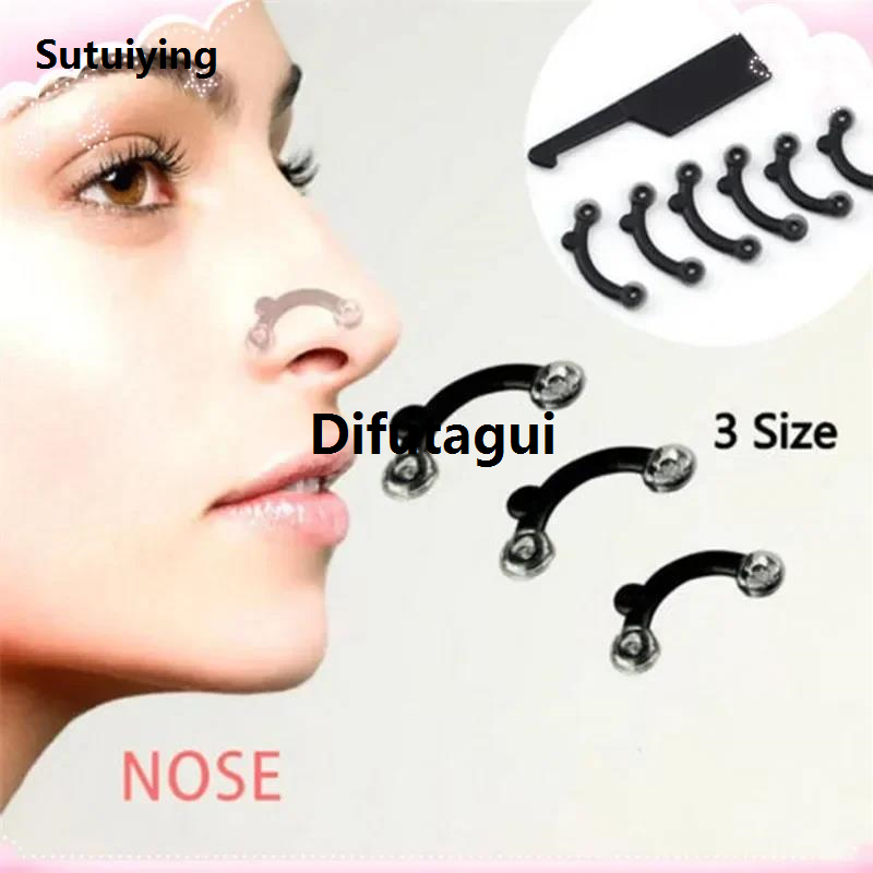 Difutagui 3 Sizes No Pain Nose Up Lifting Bridge Shaper Massage Tools Nose New Luxury style Shaping Clip Clipper Beauty Women Girl Massager 6pcs/set