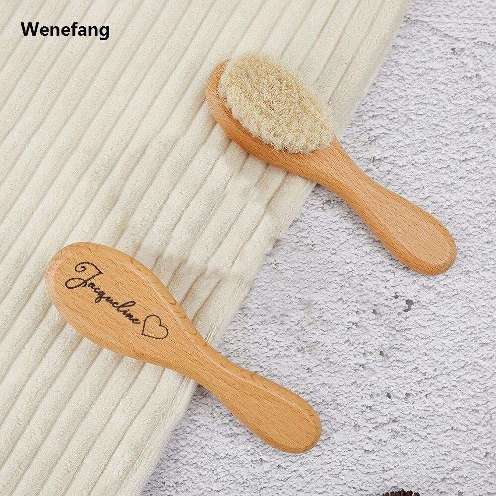 Wenefang Baby Hairbrush Personalized Baby Comb Baby Shower Gift Newborn Wooden Comb Wood Custom Gift Baby Girl