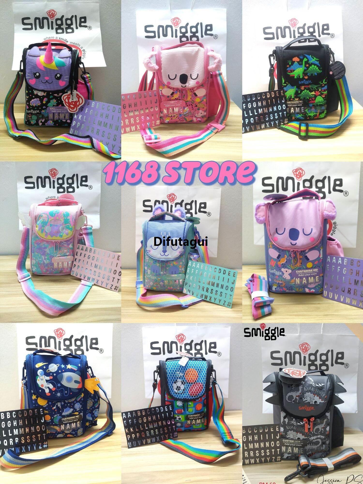 Difutagui Ready stock Selangor Smiggle clearance Profesional junior lunch bag with sling