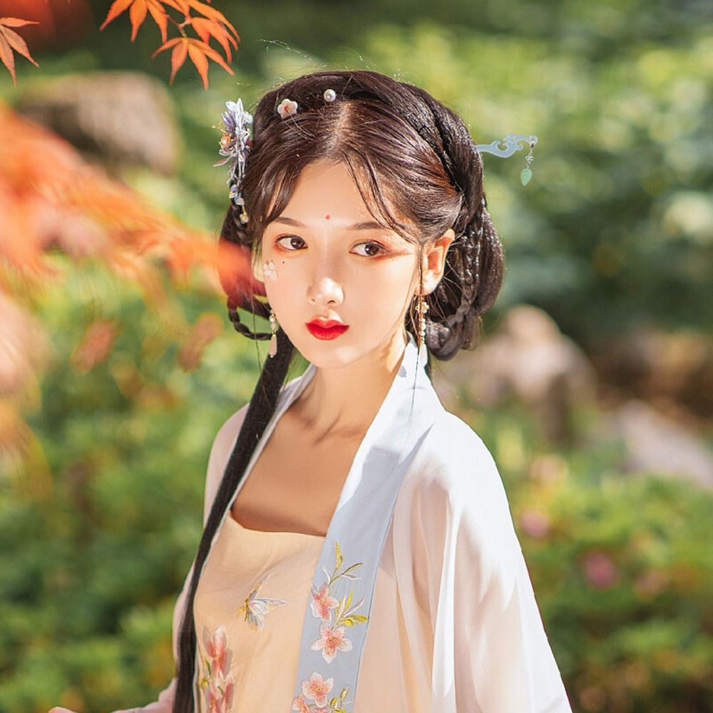 Simple Vintage Flower Pendent Braided Hairpins Tassel New Headdress Acetate Hanfu Hair Sticks Chinese Hair Fork Women Hairpins Leaf Pendent