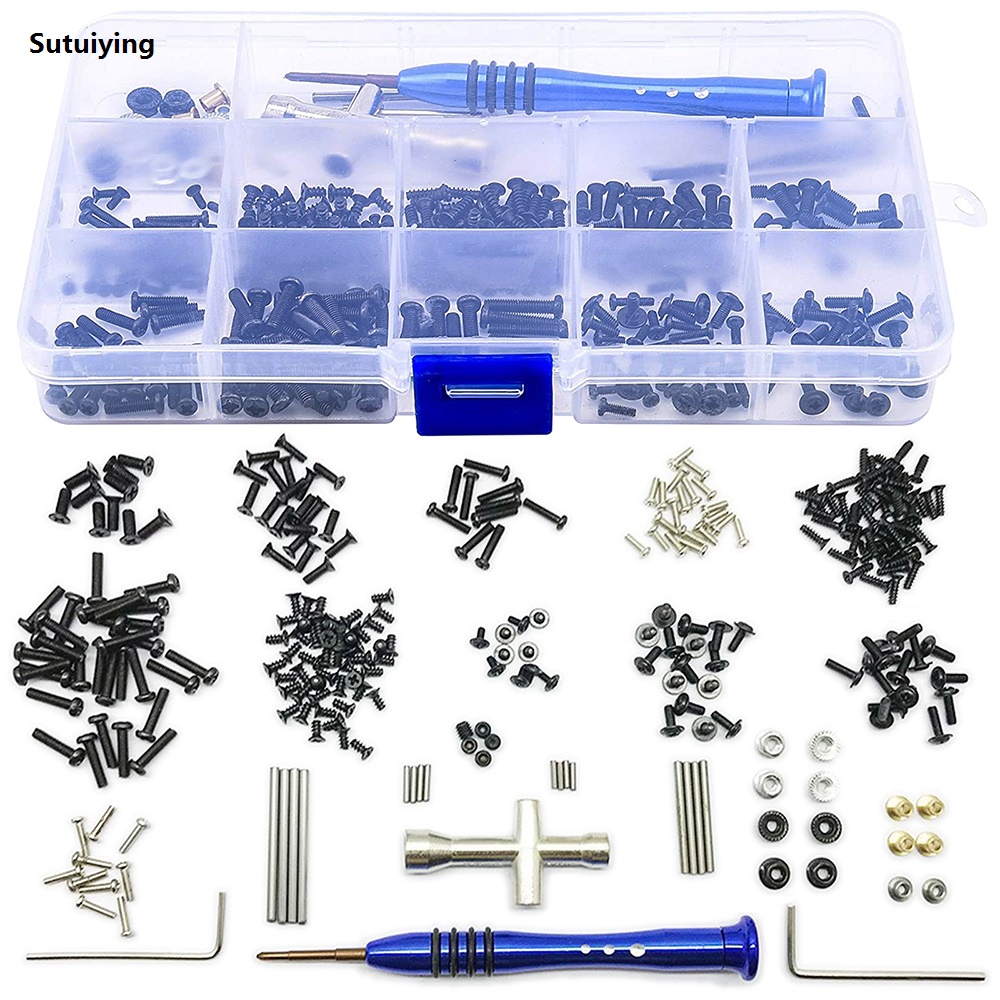 Sutuiying 316pcs RC Car Tools Screws Box Kit Set M2 M2.5 M3 Screws Fifty percent discount Repair Supplies for Wltoys 1/14 144001 RC Car Accessories