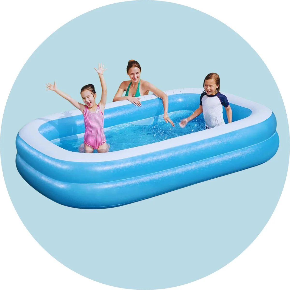 Bestway Inflatable Swimming Pool Adult Kids Family Size Inflatable And Thickened 2 Layer Outdoor Blue Rectangular Large Size 2.62 m x 1.75 m x 51 cm