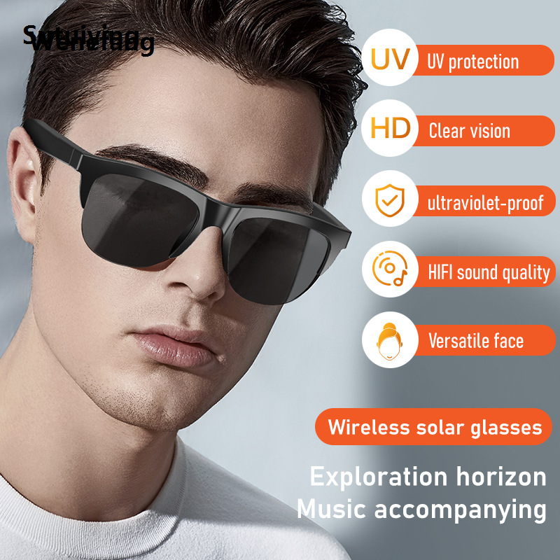Wenefang Sutuiying F06 Smart Glasses Earphone Anti-Blu-ray Stereo headset Dual Speaker Profesional 2025 Touch Wireless Bluetooth Sunglasses Headphone Travel Driving
