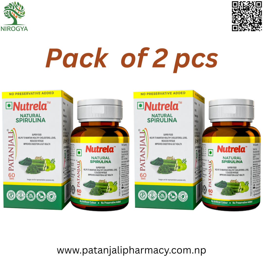 Nutrela Natural Spirulina 60tablet Pack of 2 pcs