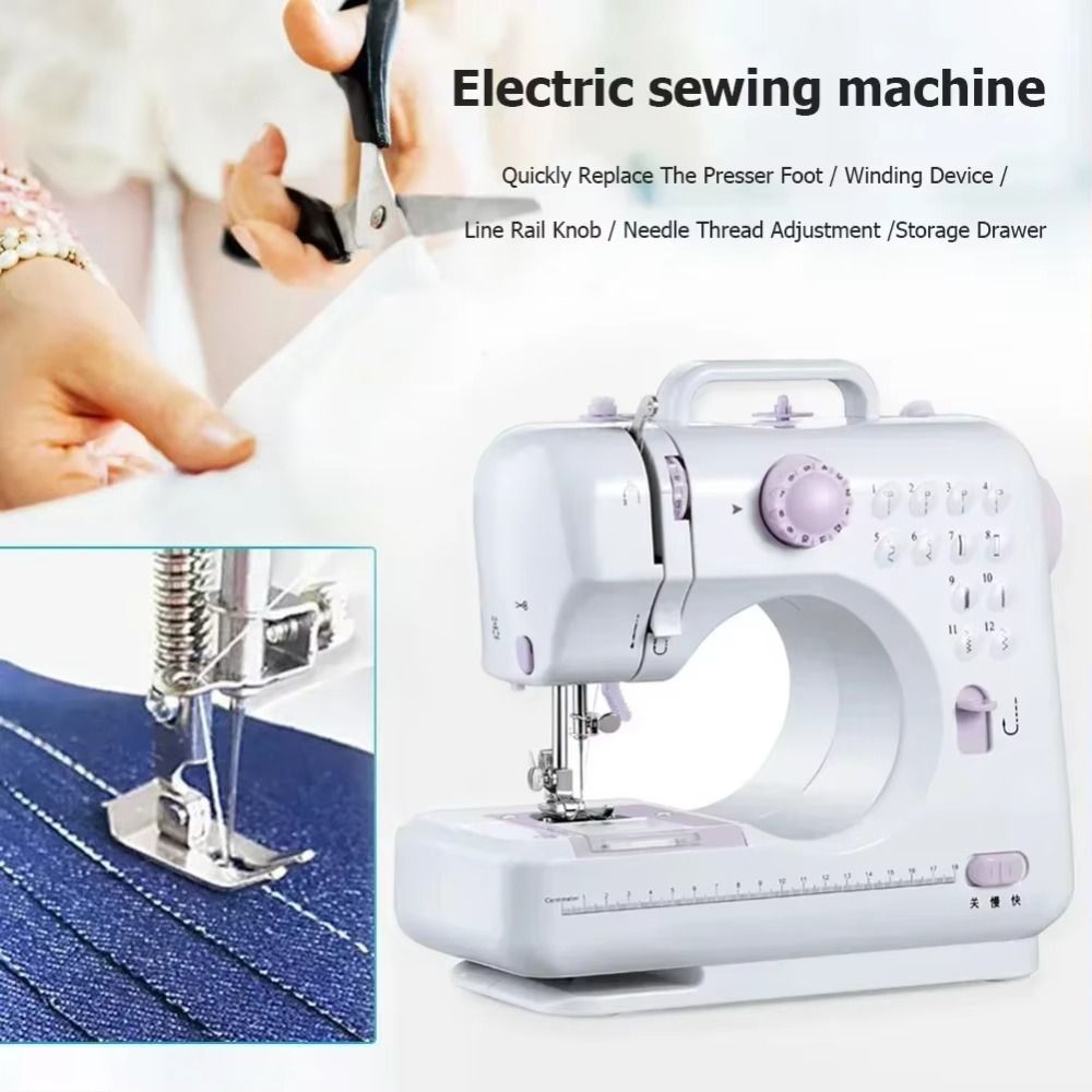 Lighting Lamp Automatic Electric Sewing Machine Multifunction DIY Overlock Sewing Machine Portable Mini Handheld Sewing Machine Beginners