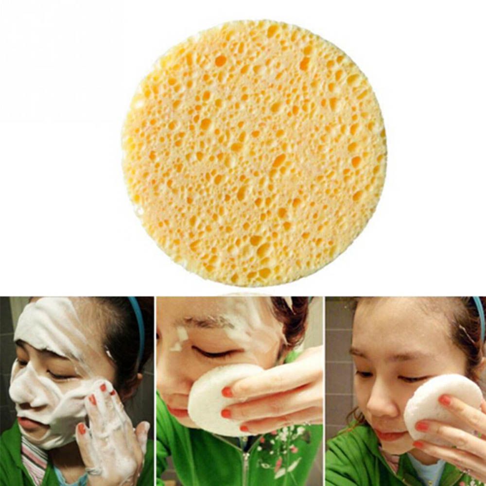 Accessories Soft Round Tools Natural Wood Fiber Cleansing Sponge Cosmetic Puff Face Wash Makeup Pads