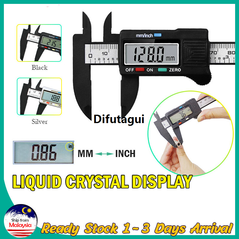 Difutagui Electronic Vernier Caliper 6 inch Digital Vernier Caliper 150mm Ruler Calliper Micrometer Digital Bargain price Ruler LCD Elektronik Mikrometer Micrometer Measuring Tool Alat Ukur Built-in Battery 电子游标卡尺 尺子