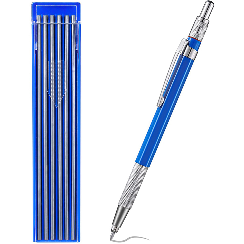 fasdaga 2X Mechanical Pencils Metal Marker with Builtin Sharpener for Pipe Welder Construction Fabrication Woodworking
