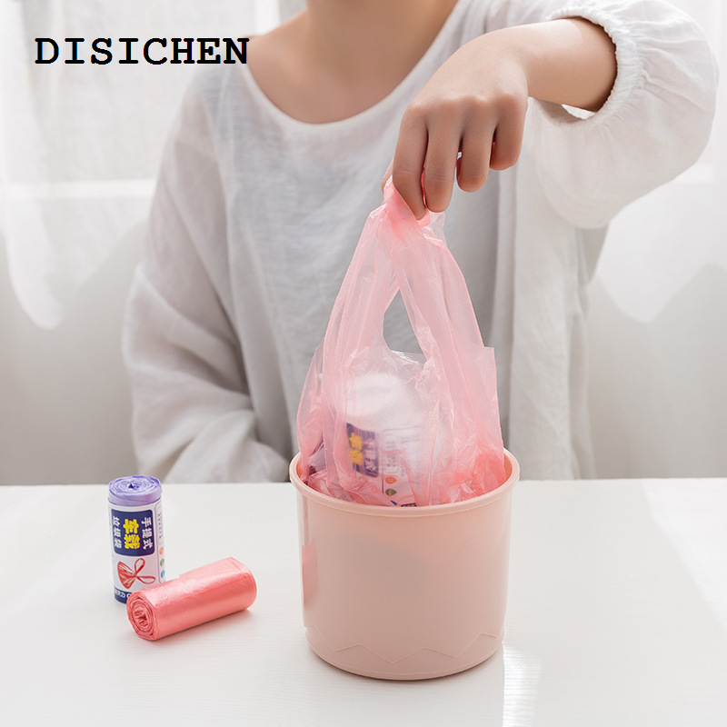 DISICHEN Hot Selling 20pcs/roll 35x45cm Mini Disposable Trash Bags for Car Table Use Vest Type Garbage Bags Small Plastic Bags