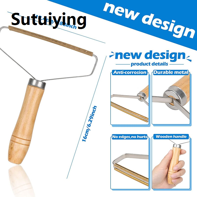 Sutuiying transparent bag Portable Hair Removal Agent Carpet Wool Coat Clothes Shaver Brush Tool Coat Double Sided Hair Removal Ball Knitting Tool