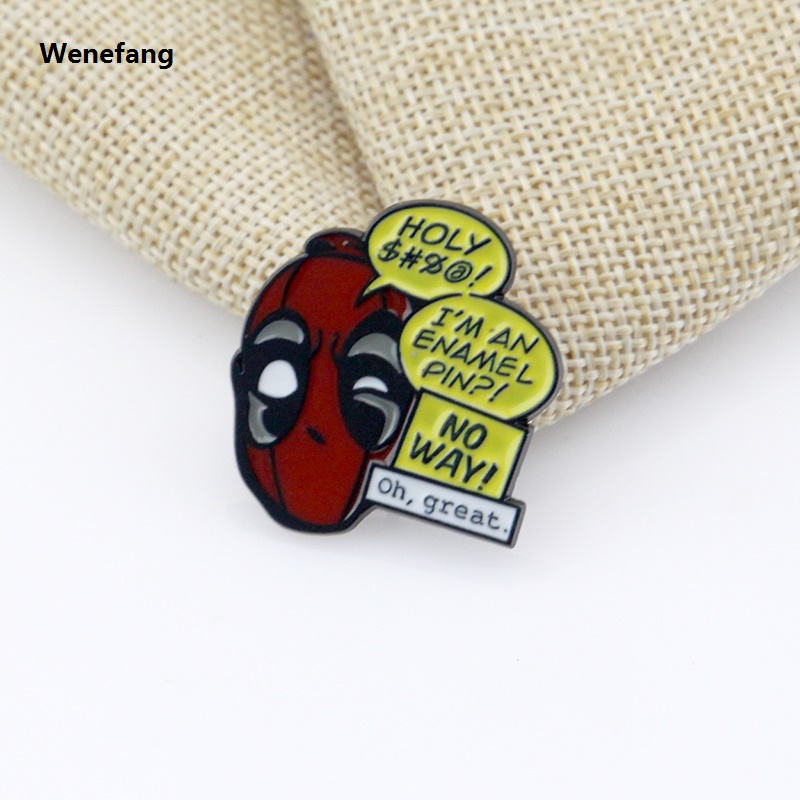 Wenefang Marvel Deadpool Shirt Brooch Enamel Pins Metal Broches for Men Boy Badge Pines Metalicos Brosche Accessories