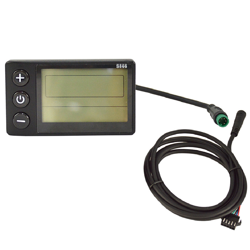 FORIDE S866 Electric Bike LCD Display Electric Scooter Display Meter Control Panel with Waterproof Plug and Waterproof Line