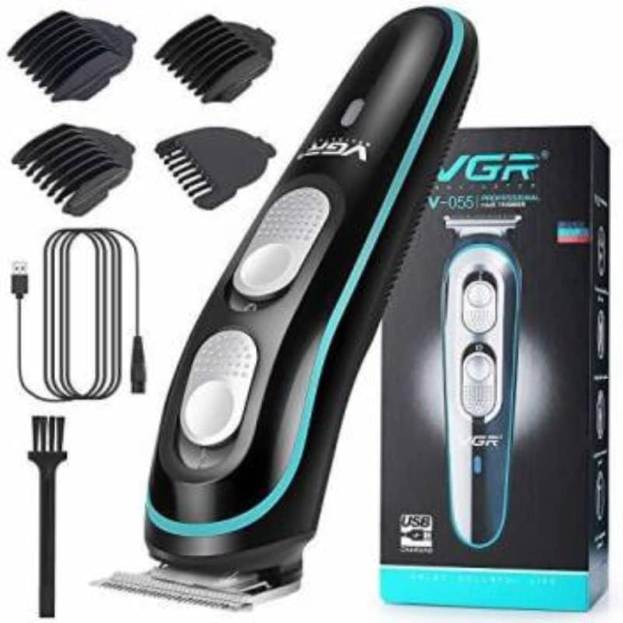 VGR 055 Professional Cordless Beard Trimmer - Rechargeable Hair Clippers for Men