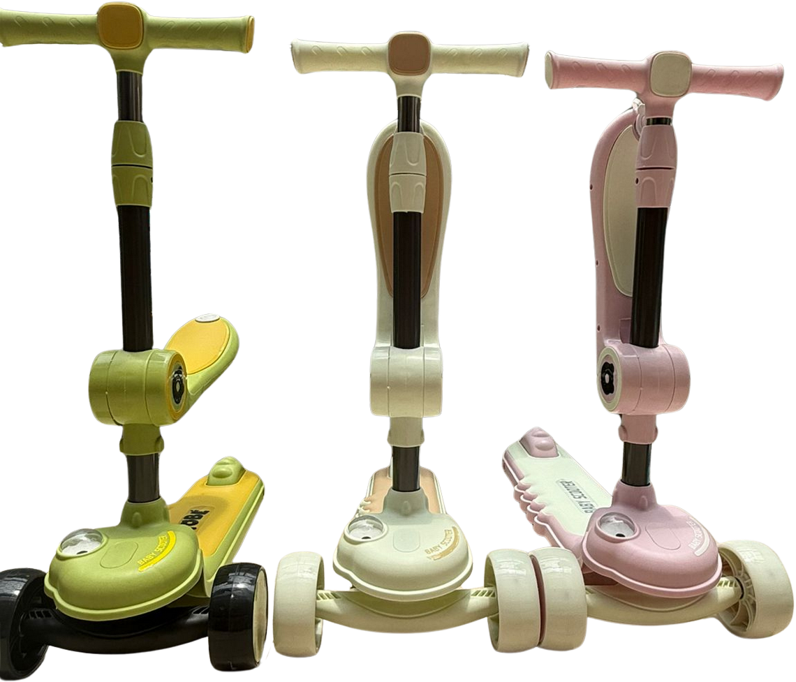 Foldable kids scooter with flippable seat