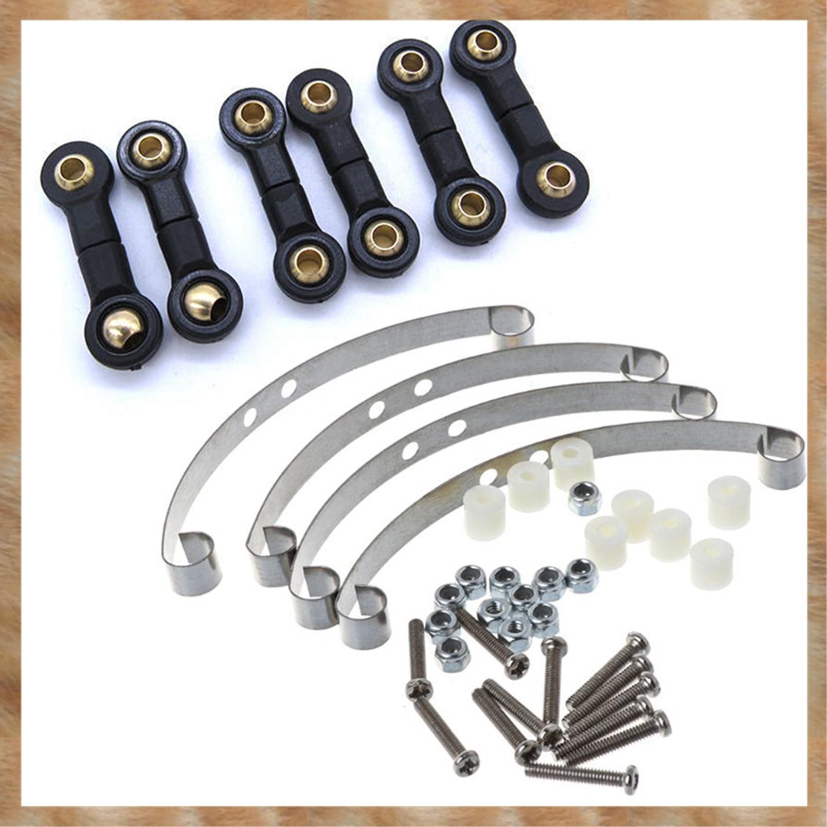 fasdaga 1 Set Steel Leaf Spring Suspension & 6 Pcs Connector Links Rod Ball Rod Upgrade Parts