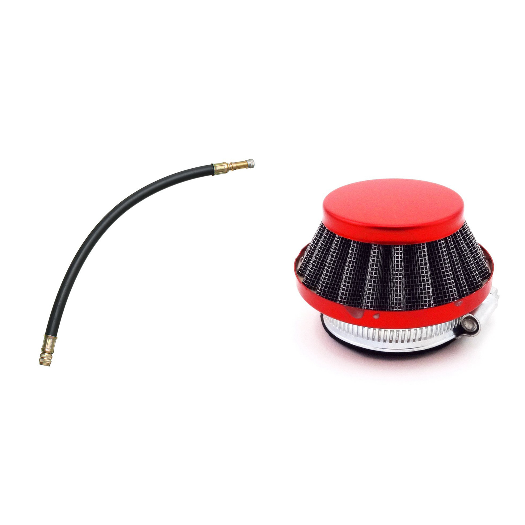 NAMUNY 12 Inch 300mm Flexible Rubber Tire Valve Stem Extension with 44mm Air Filter for 47Cc 49Cc 2 Stroke Super Pocket Bike