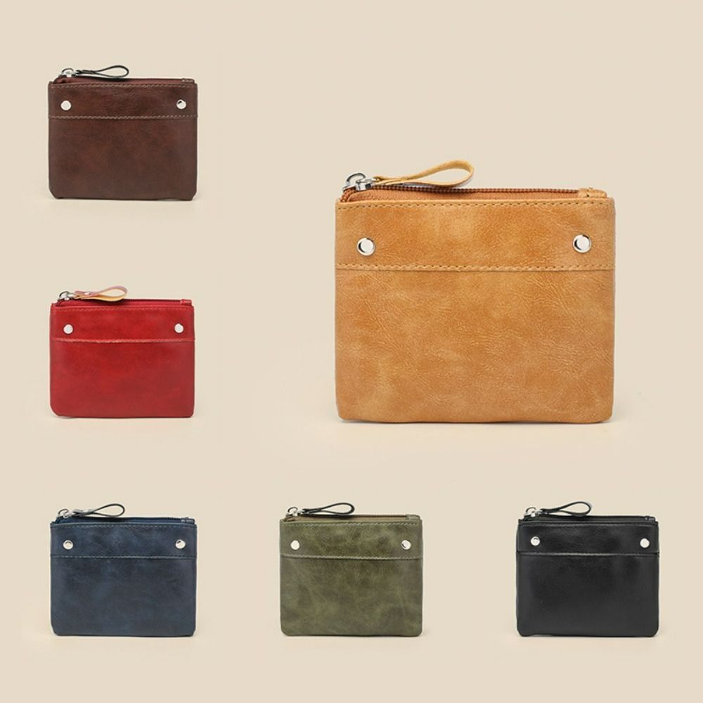 Portable Retro Clutch Bag Solid Color Coin Purse Card Bag Women Wallets Small Item Bag Slim Wallet Wallets