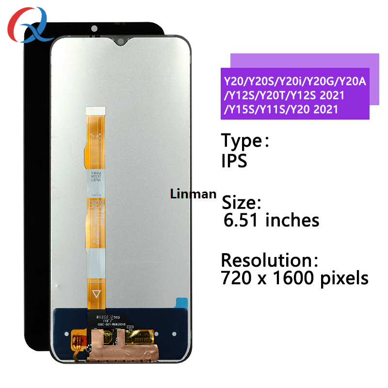 Linman Y20S Pantalla for Vivo Y20 Y20s Y20i Y20G Y12S y11s y15s y20a2025 New screen Replacement mobile phone lcd for Vivo Y20 Lcd display