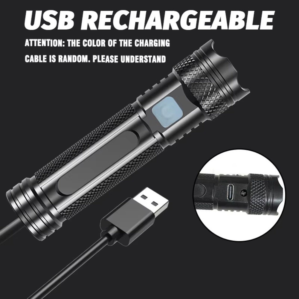 New 365nm UV Flashlight USB- C Rechargeable Life-grade Waterproof Ultraviolet Torch Light Mini Handheld Focusable Woods Lamp For Pet Stains