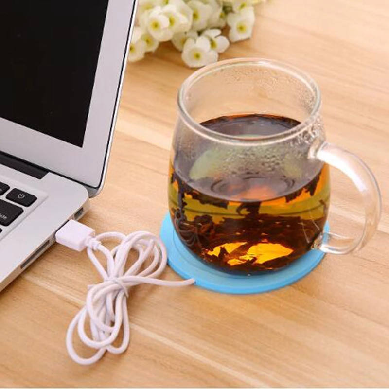 USB Electric Cup Warmer with Cute Cartoon Design - Coffee, Tea & Milk Heating Pad