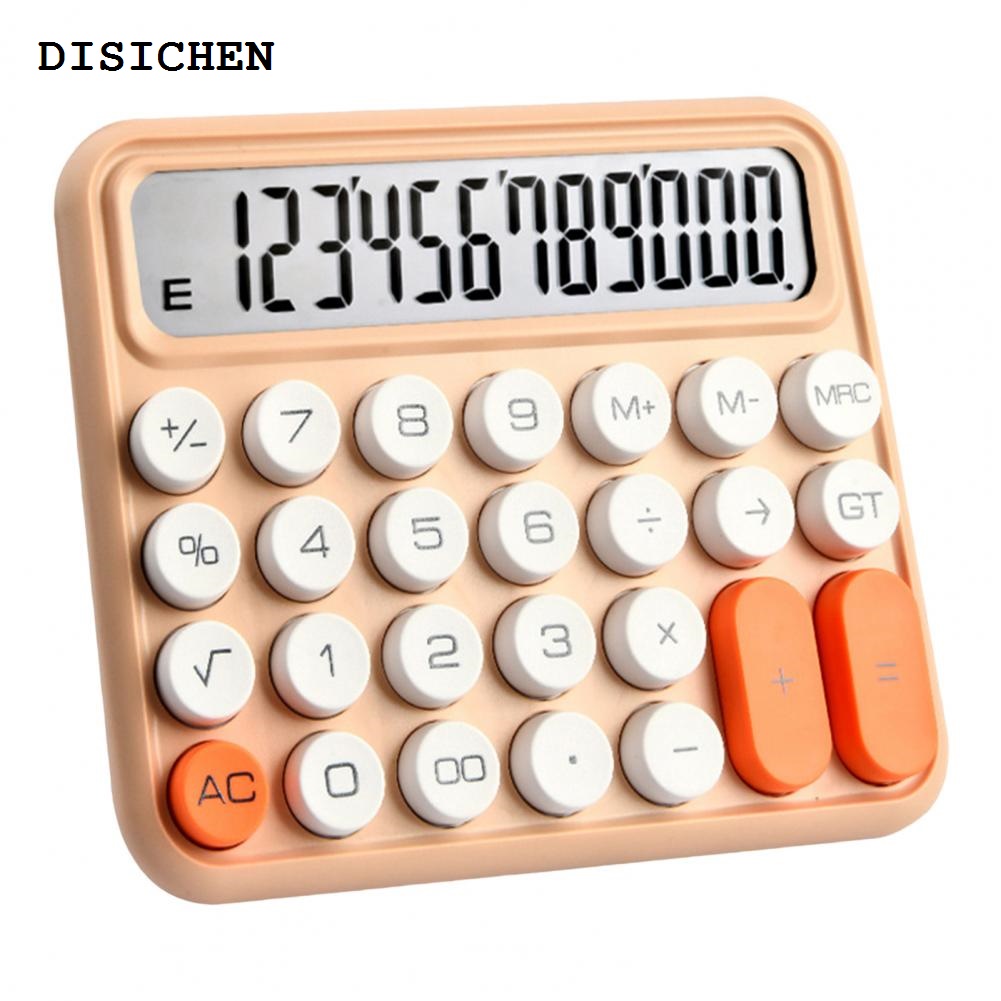 DISICHEN Sales promotion Mechanical Calculator 12-digit with Large LCD Display Convenient Precise Big Round Button Key Calculator