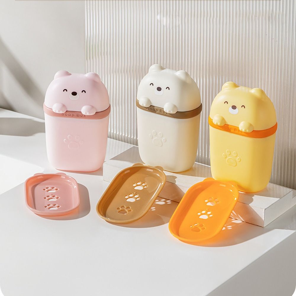 Portable Sealed Travel Soap Box Waterproof Cartoon Shape Soap Storage Dishes Travel Outdoor Portable Soap Tray