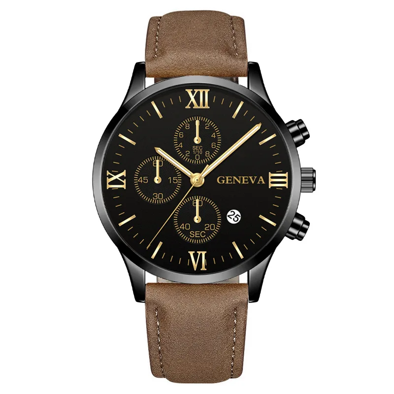 Quartz Watch man Roman Dial Watch Fashion Round Date Quartz Three Eyes High-grade Movement Watch for Sports Leisure Outdoor Bles Online DZ-35A-41