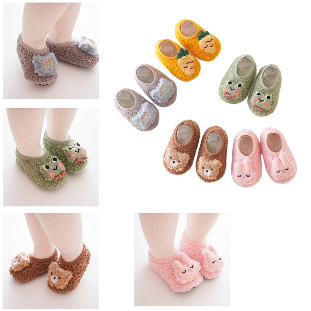 Breathable Winter Warm Toddler Socks Anti-slip Cartoon Printed Kids Slippers Socks Thicken Socking Girls Boys