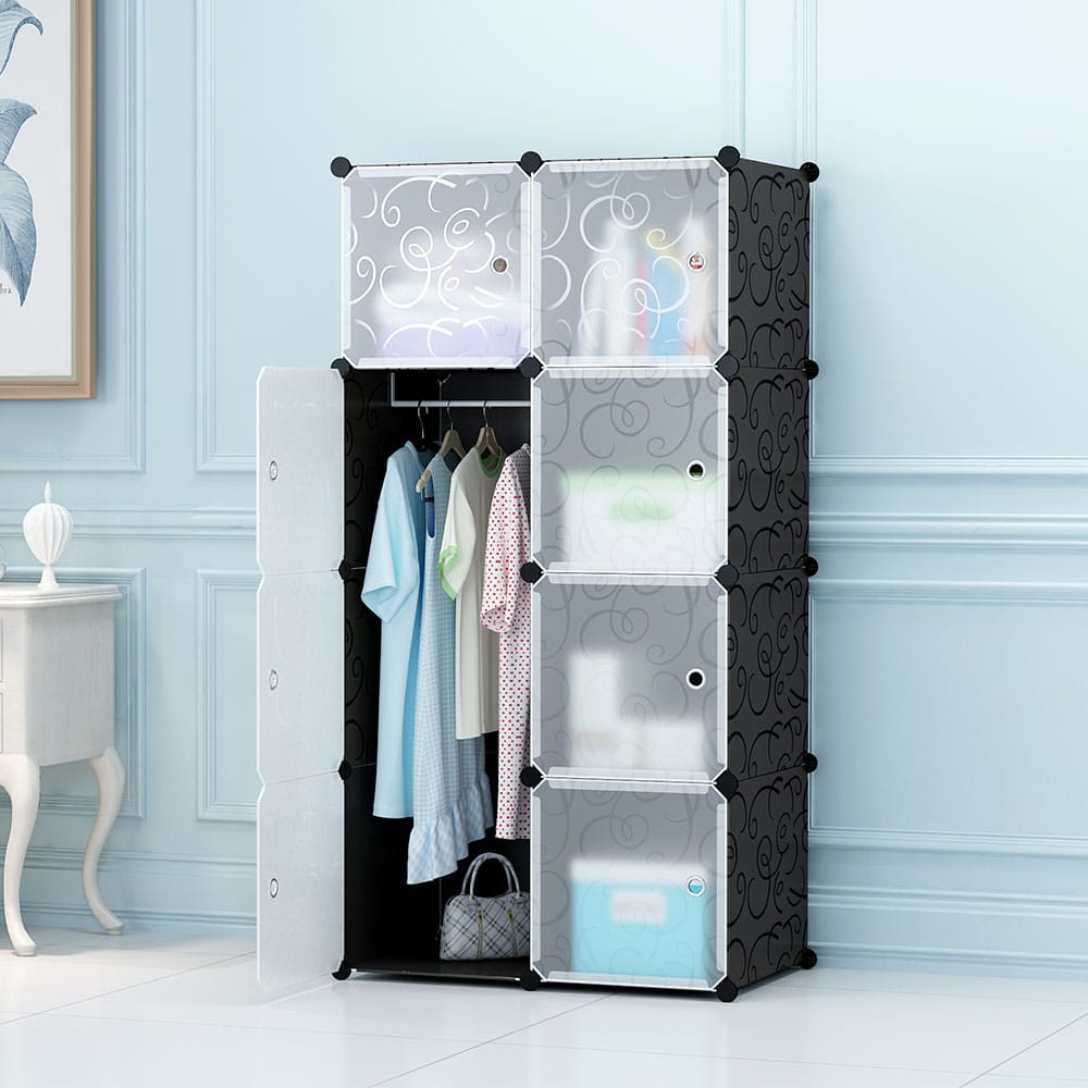 Diamond Grade Diy Portable Closet Wardrobe Bedroom Storage Organizer With Doors 8 Cubes