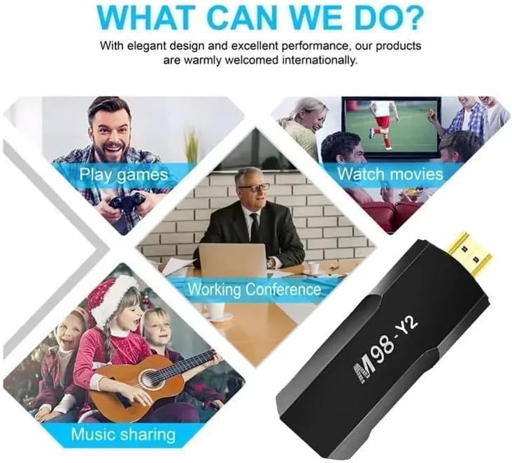 2 Smart TV Stick M98 Android 2.4G 5G WiFi Google Assistant Chromecast Black 2/16