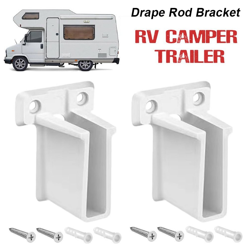1Set Durable With Screws Drape Rod Bracket Heavy Duty Socket Mounting Drape Rod Support Plastic Closet Pole End Support for RV Camper Trailer