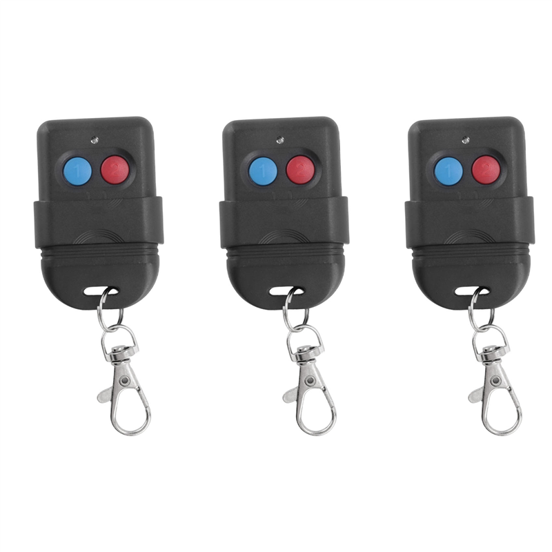 3X 8 Dip Switch 433Mhz Smart Copy Remote Control Fixed Code 2 CH Duplicator for Gate Garage Door Opener or Alarm System