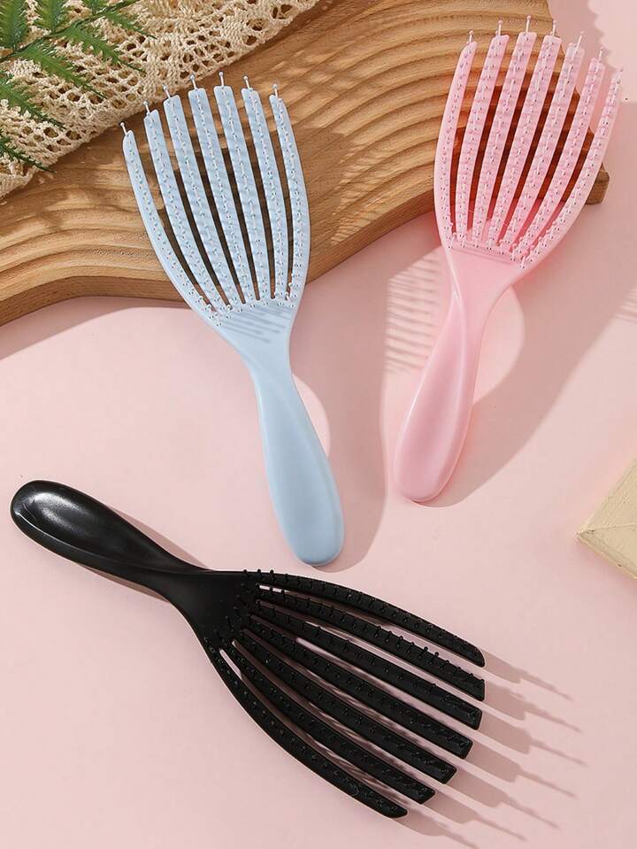 Style Hair Brush For Curly Hair /Flexible & Soft Nylon Bristles Hair