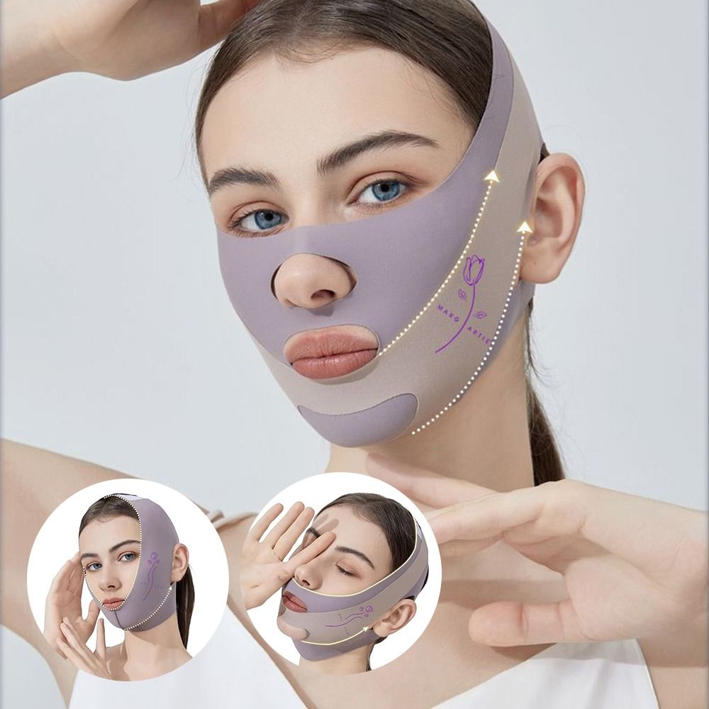 Portable Adjustable Face Sculpting Sleep Mask V Shaped Cooling V Line Shaping Mask Breathable Resuable Chin Up Mask for Woman